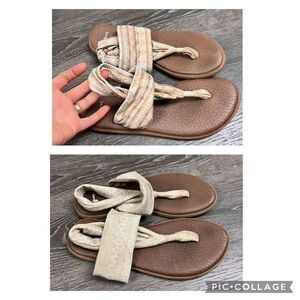 Sanuk yoga bundle of 2 Aztec printed cloth sling mat foam sandal size 9